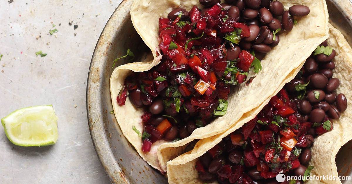 Black Bean Street Tacos with Sweet & Spicy Cherry Salsa